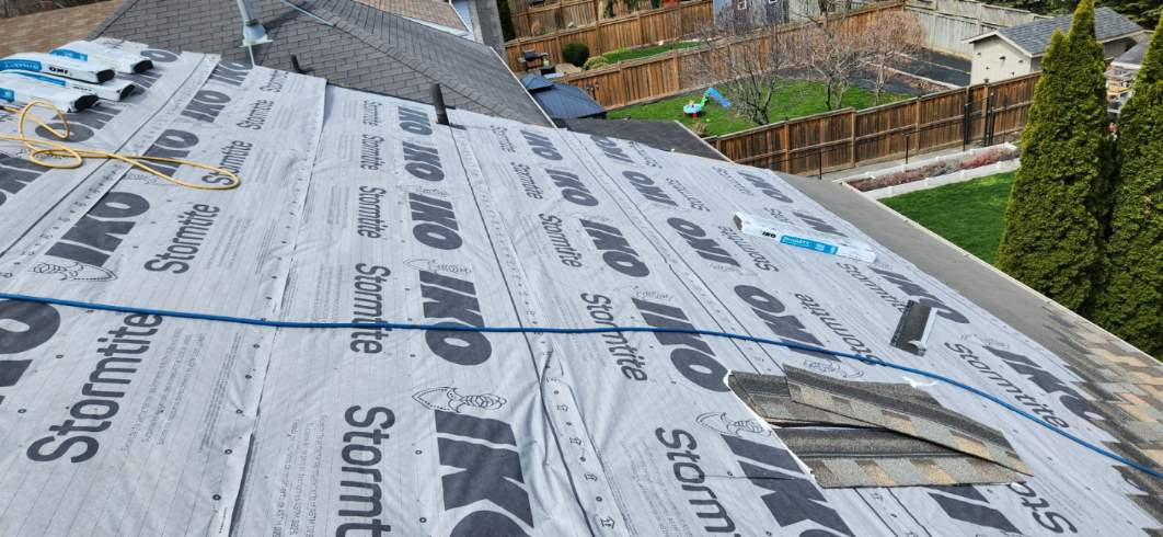 Roof replacement preparation with synthetic underlayment